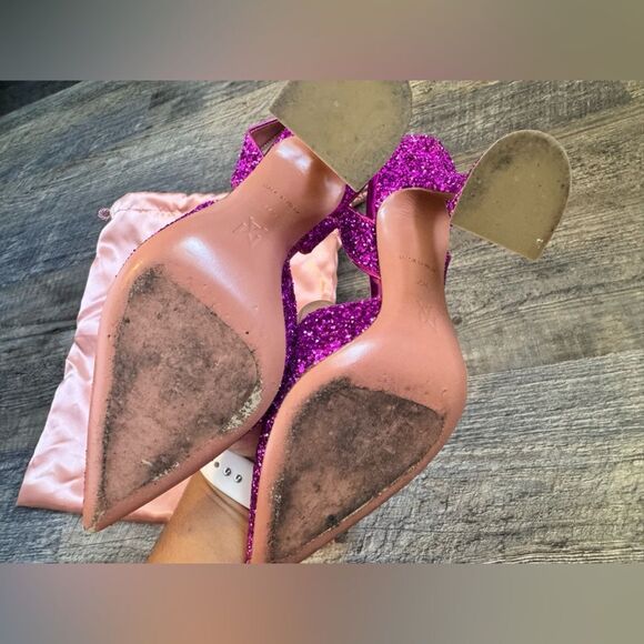 Amina Muaddi Pink Stiletto Heels#21 - Picture 2 of 8